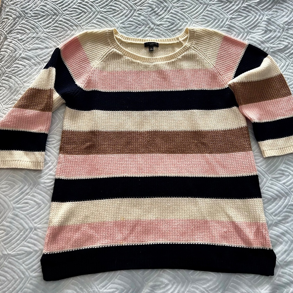 TALBOTS SUMMER KNIT STRIPED SWEATER